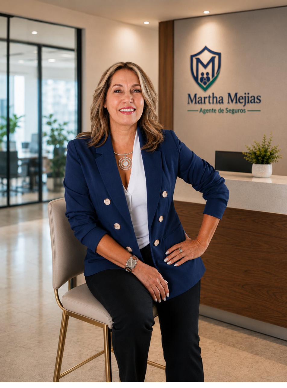 Martha Mejías — Agente de Seguros en Orlando Martha Elena Mejías, agente licenciada de seguros bilingüe en Orlando, Florida
